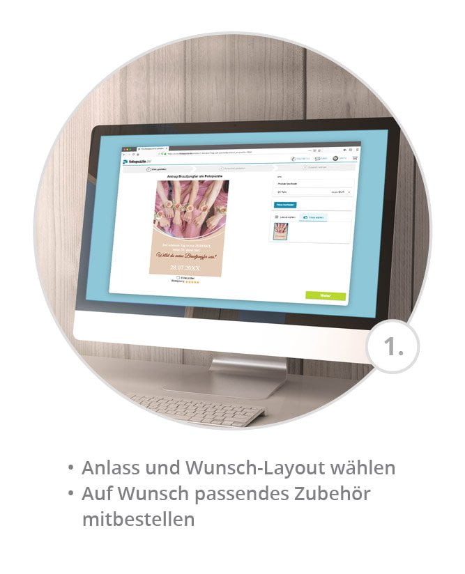 Antrag-Brautjungfer als Puzzle gestalten - so geht's Schritt 1