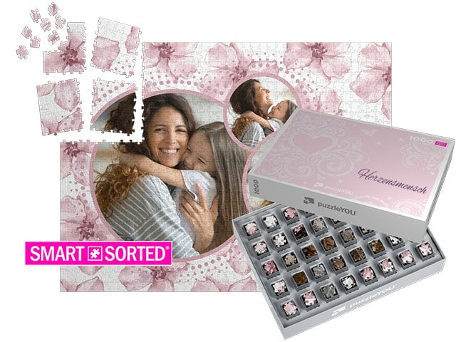 SMART SORTED® - Das Überraschungspuzzle zum Muttertag, Schachteldesign "Pure Love (rose)"