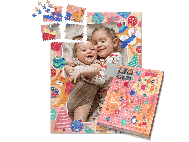 Puzzle-Adventskalender mit Türchen für Kinder