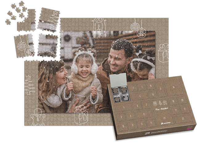 Puzzle-Adventskalender mit Türchen für Kinder