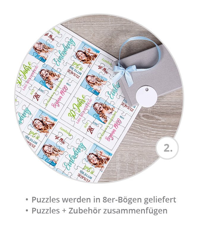 Geburtstagseinladung als Puzzle gestalten: Schritt 2