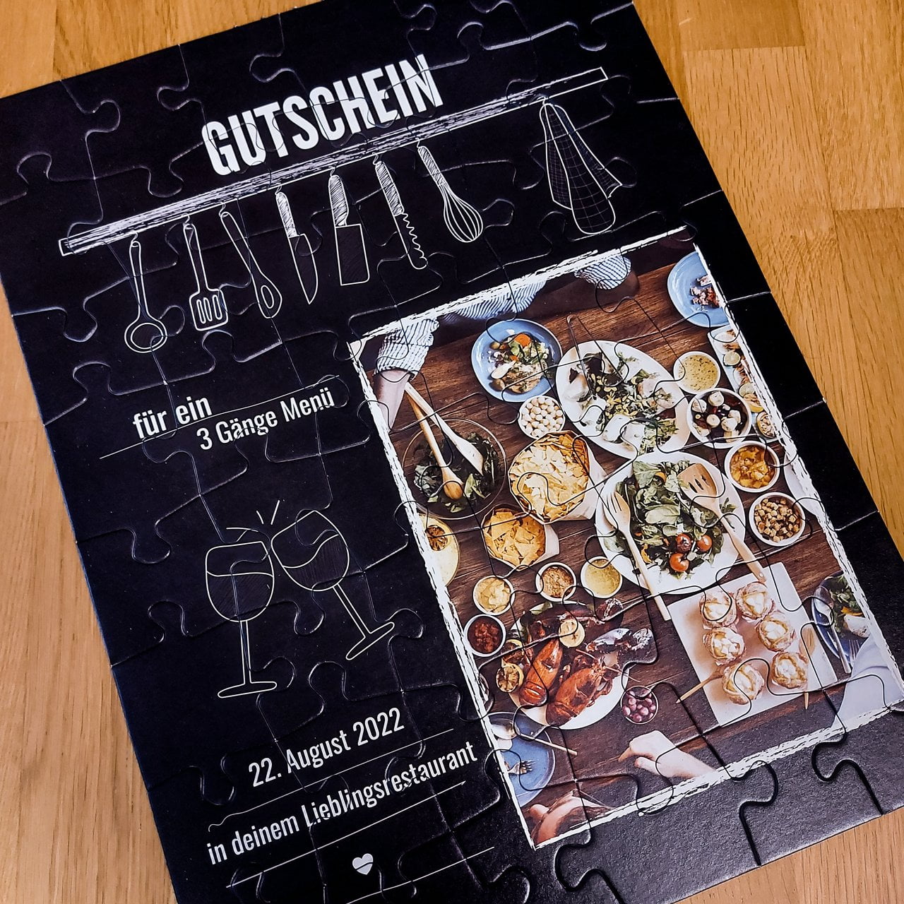 Ein persönlich individualisierbares Gutscheinpuzzle von puzzleYOU