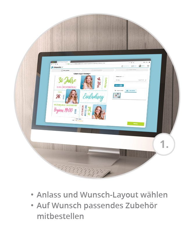 Geburtstagseinladung als Puzzle gestalten: Schritt 1