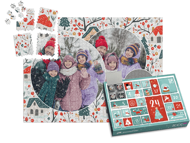 Puzzle-Adventskalender mit Türchen für Kinder